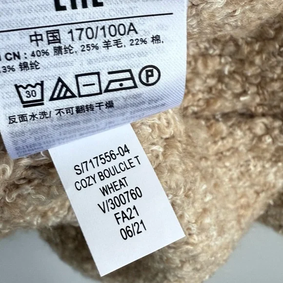 NWT GAP Cozy Boucle Turtleneck Tunic Sweater Wheat Beige L Cowl Neck Warm Knit - Picture 13 of 16